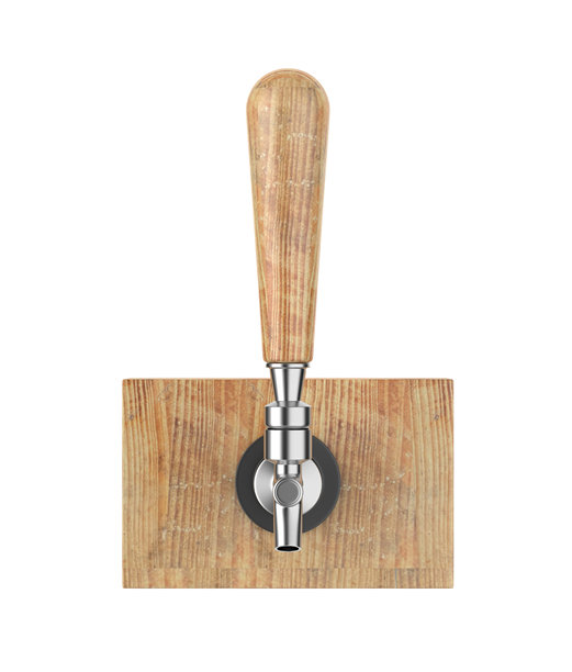 促销现实啤酒龙头处理不同形状的3d插图。图片下载