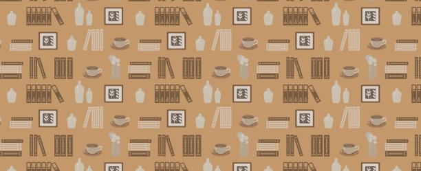 图案与书籍，马克杯和鲜花。图片下载