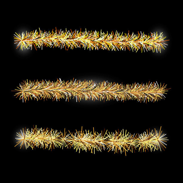 一套闪闪发光的金箔。新年和圣诞节的装饰。矢量图形图片下载