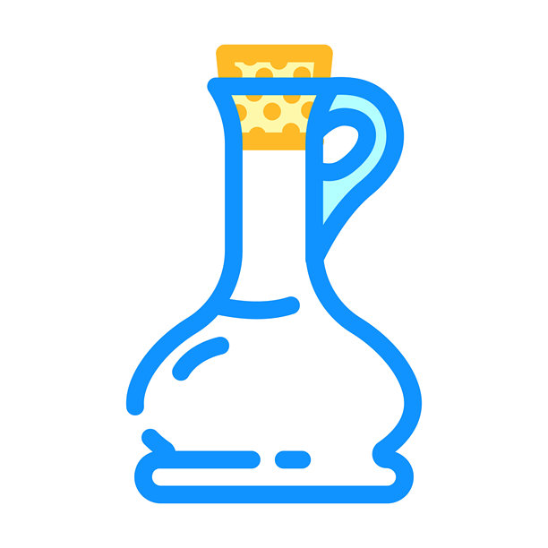 油瓶玻璃包装彩色图标矢量插图图片下载