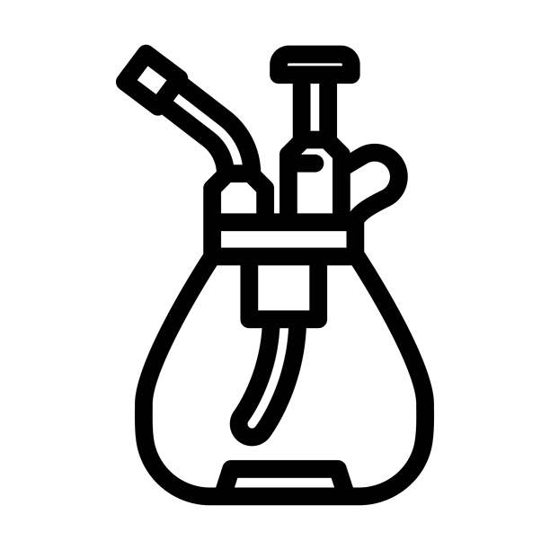 喷雾瓶玻璃包装线图标矢量插图图片下载