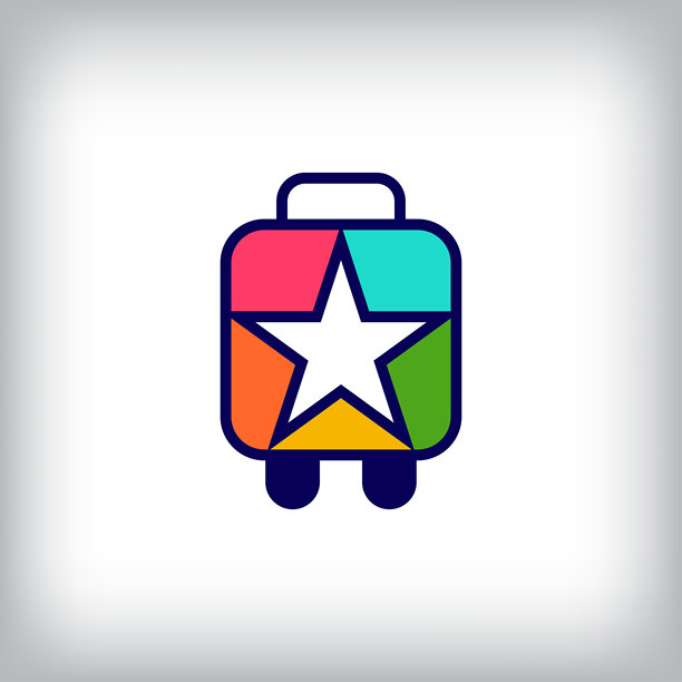 彩色旅行袋，星空旅行设计。图片下载