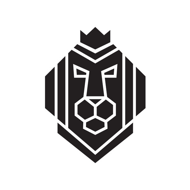 狮头配冠盾标志设计。波峰矢量图标。奢侈品牌元素的商业项目。概念稳定，保护您的投资孤立的白色背景图片下载