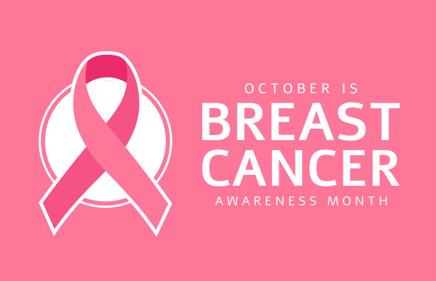 乳腺癌宣传月卡片，十月。向量图片下载