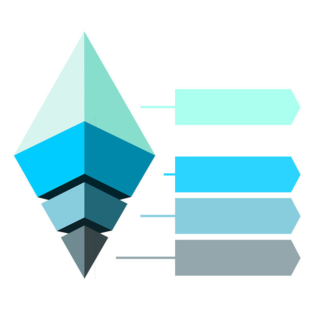 冰山信息图模板和倒金字塔形状四层，用于展示商业理念图片下载