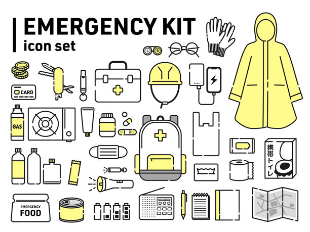 简单的图标集防灾用品图片下载
