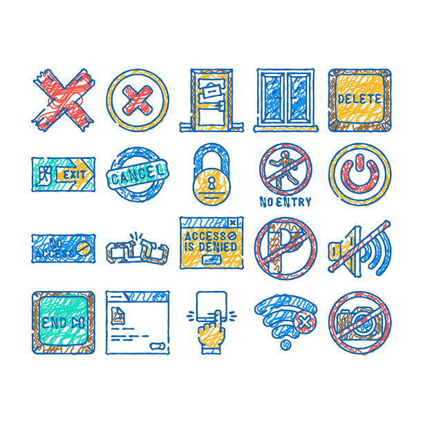 关门店板图标手绘图片下载