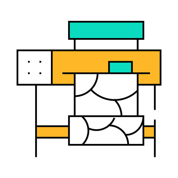 用于在织物上印刷图标彩色插图的打印机图片下载