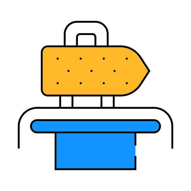 熨烫机图标彩色插图图片下载