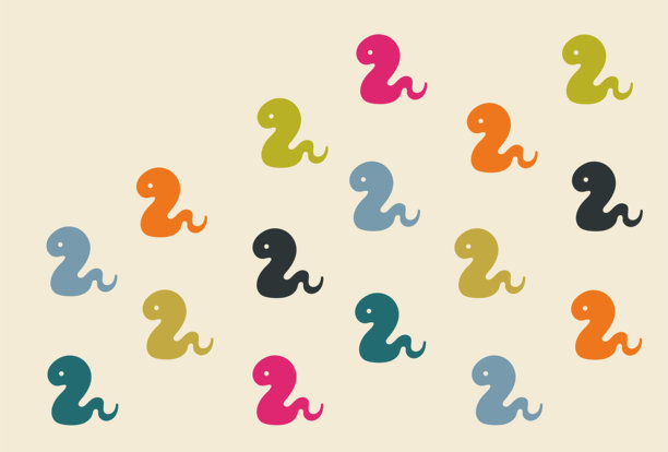 流行时尚的蛇年新年贺卡图片下载