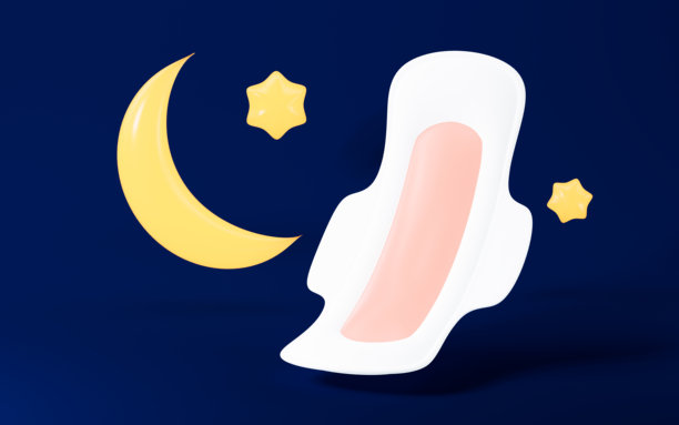 卡通过夜卫生巾，3d渲染。图片下载