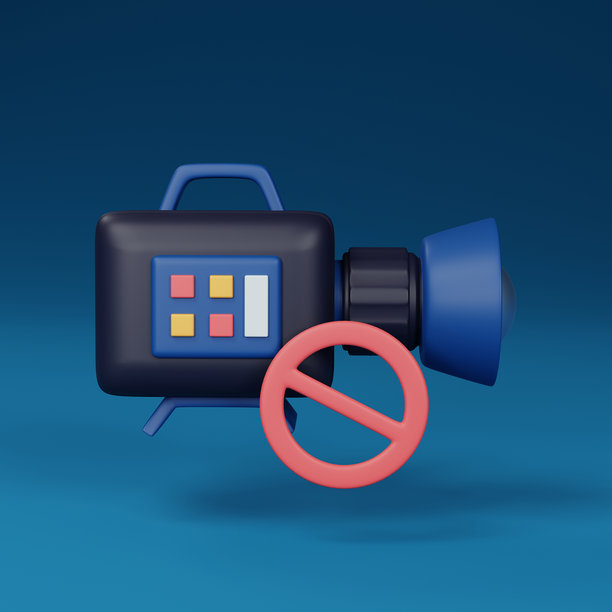 禁止录制无记录图标。3D渲染图片下载