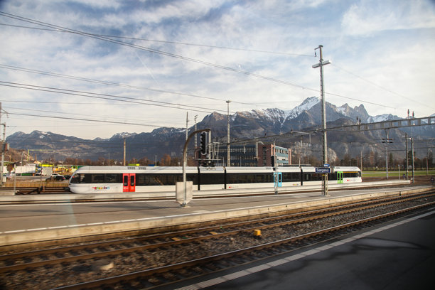 苏黎世中央火车站，火车到达站台图片下载