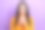 照片肖像可爱开朗满意的漂亮女人穿着橙色毛衣拿着杯热芳香咖啡孤立在紫色的背景图片下载