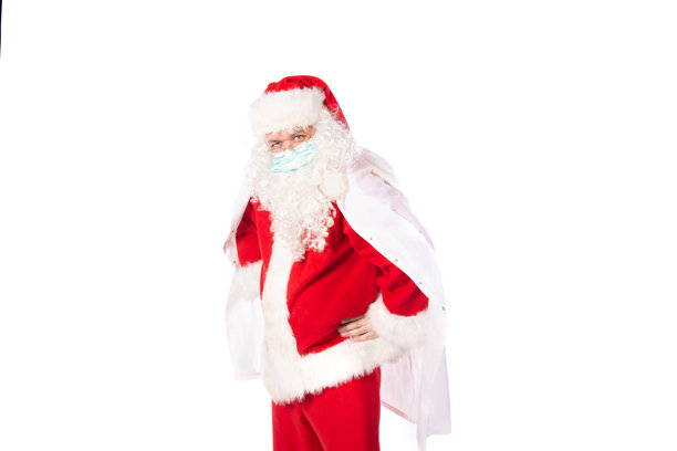 有趣的圣诞老人感冒了。图片下载