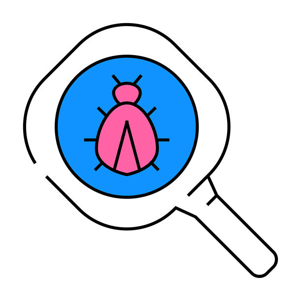 研究动物对跳蚤的图标彩色插图图片下载