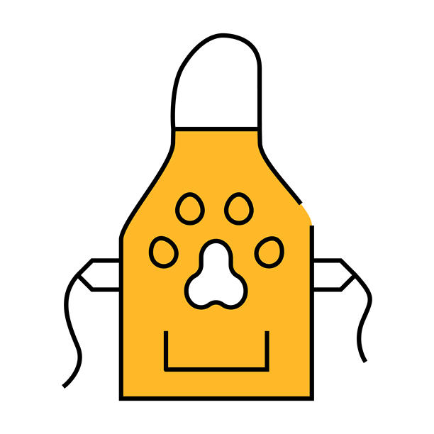 围裙美容师平面图标彩色插图图片下载