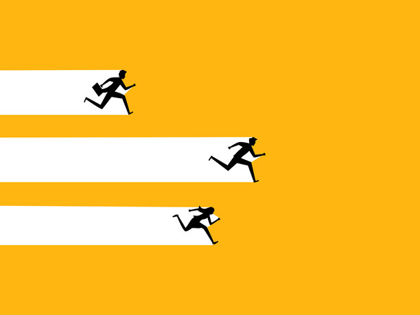 商人在竞争中奔跑。向量图片下载