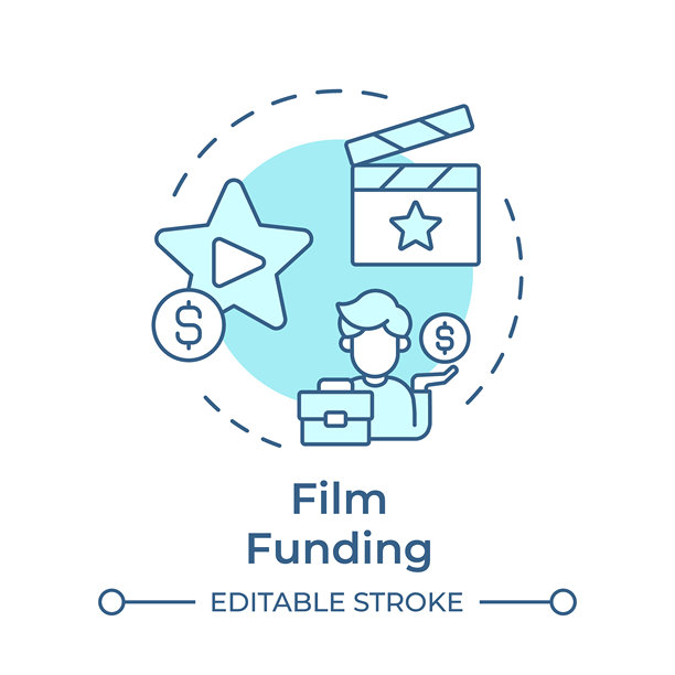 电影融资多色概念图标图片下载