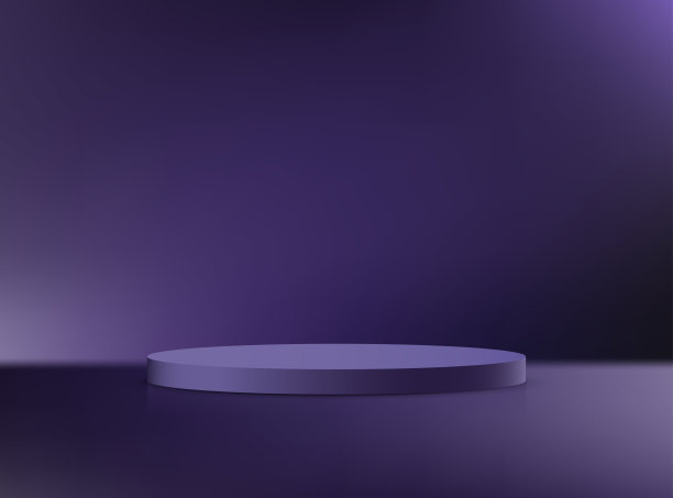 空的紫色工作室房间背景。在网站上销售产品的空间。矢量插图。图片下载