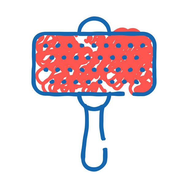 刷干净的狗毛图标涂鸦插图图片下载