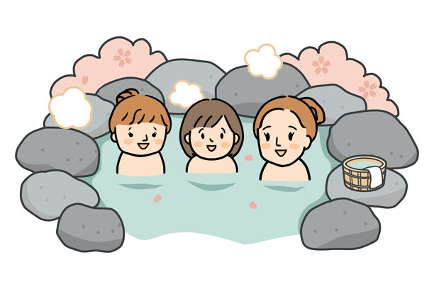 和女性朋友去温泉温泉之旅图片下载