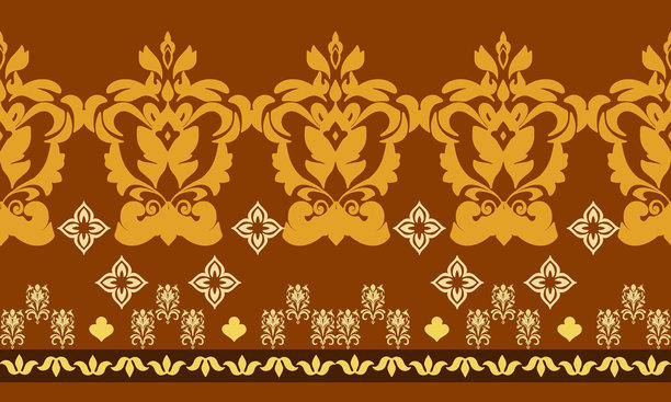 锦缎丝绸维多利亚巴洛克图案插画设计包裹，织物，丝绸，围巾古典豪华皇家复古，佩斯利元素装饰无缝质感壁纸图案非洲图片下载