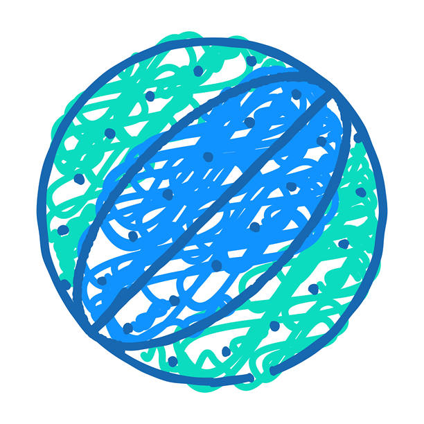 咀嚼球狗图标涂鸦插图图片下载