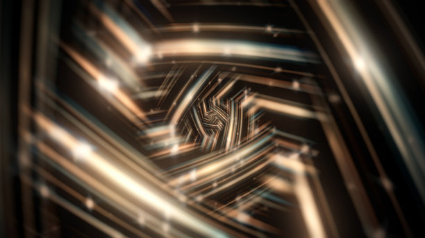 隧道矩形霓虹灯发光，反射，旋转。快速运动的概念，聚会，穿越时空图片下载