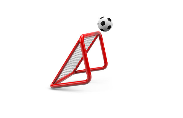 靠近红色足球门柱图片下载