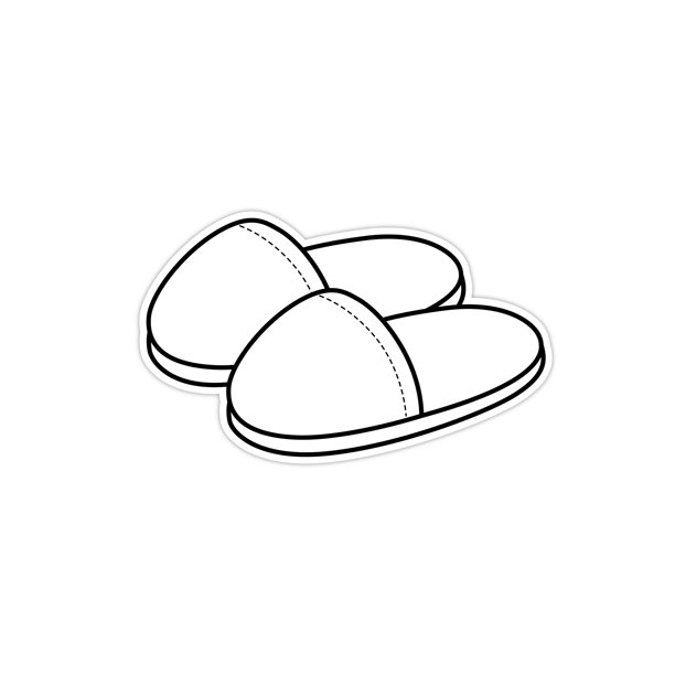 矢量插图舒适的蓝色条纹家庭拖鞋放松在家里黑色和白色绘图为孩子们学习根据图片的颜色。图片下载