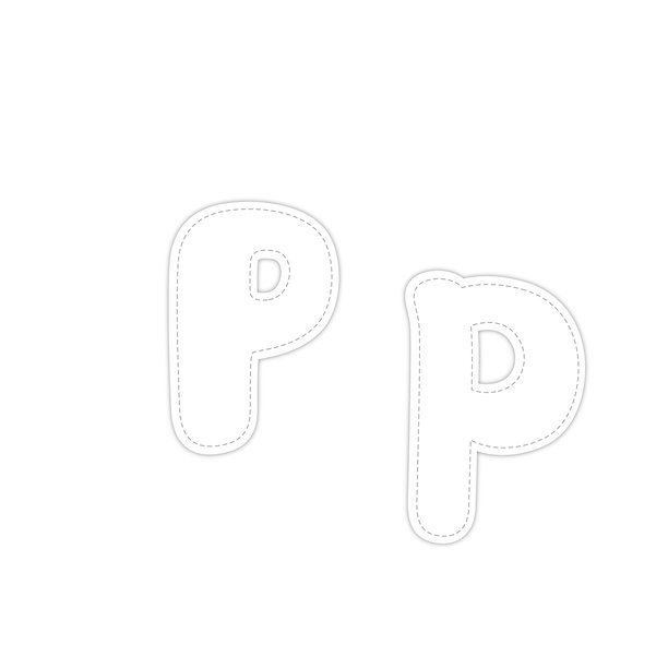 绿松石卡通字母p的矢量插图大写字母元素点对点的线条绘制为孩子们学习沿着虚线画线。图片下载