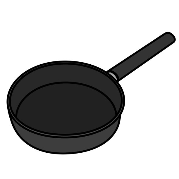 简单的黑色煎锅插图图片下载