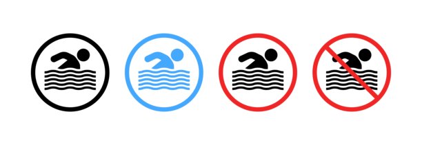 洗浴区设置图标。轮廓和扁平的风格。矢量图标。图片下载