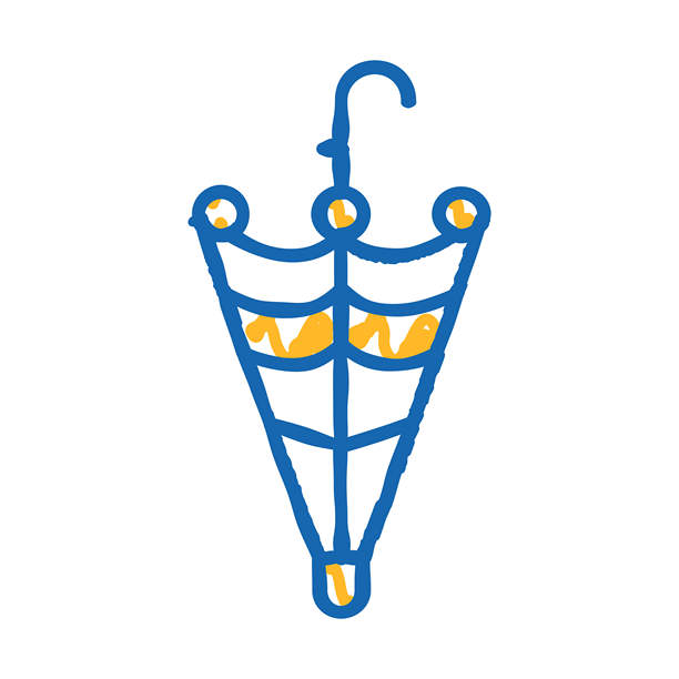 雨伞防雨配件图标涂鸦插画图片下载