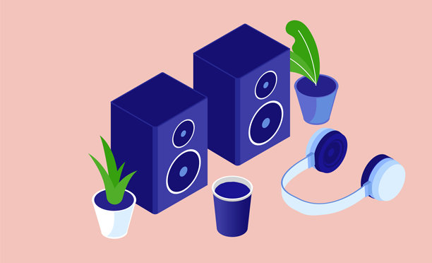 用立体声扬声器听音乐图片下载