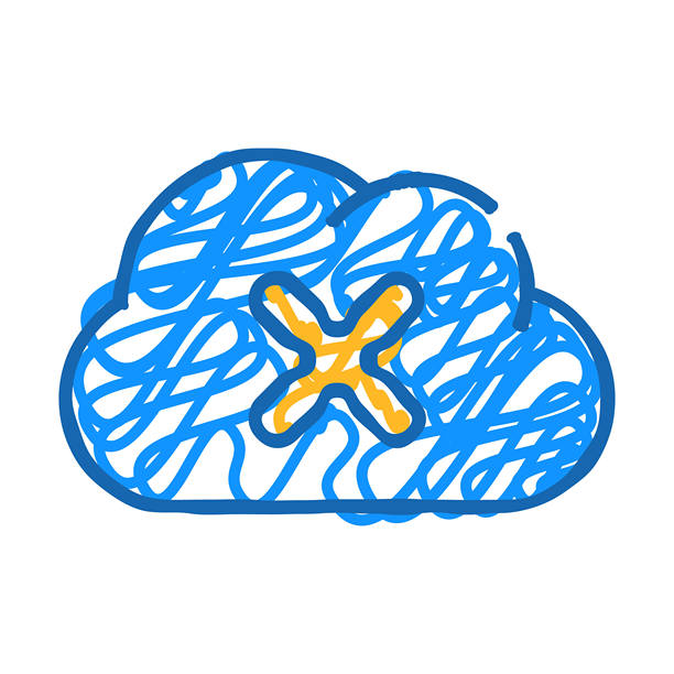 访问云存储失败图标涂鸦插图图片下载