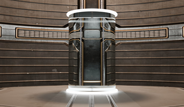 低温胶囊冬眠3D插图人体冷冻胶囊玻璃管冷冻液体冬眠科幻传送科学技术冷冻足类动物冷冻足类动物实验室设备实验室场景图片下载