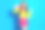 照片肖像迷人的年轻女子舌头出滑板v字穿着时尚的黄色衣服孤立的蓝色背景图片下载