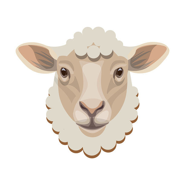 羊脸近距离矢量图像图片下载