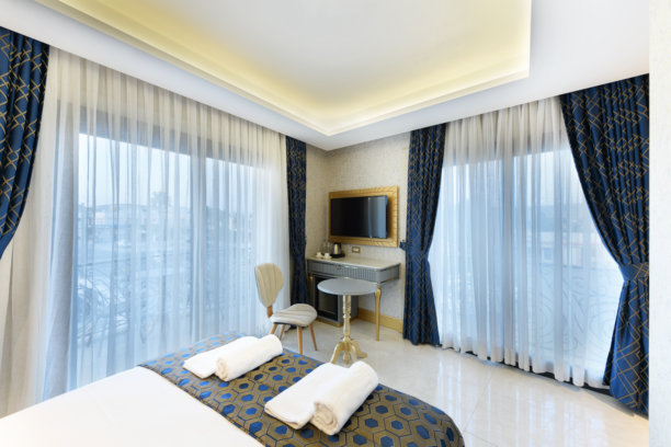 酒店的单人房，装饰现代图片下载