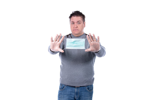 戴着防护面具的人会照顾好自己的健康。图片下载