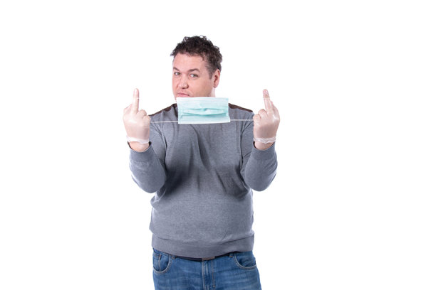 戴着防护面具的人会照顾好自己的健康。图片下载