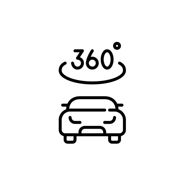 汽车周围有摄像头。像素完美矢量图标图片下载