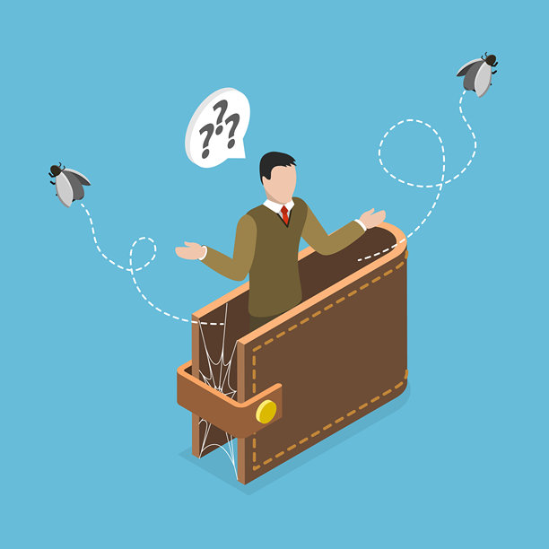 破产的三维等距平面矢量插图图片下载