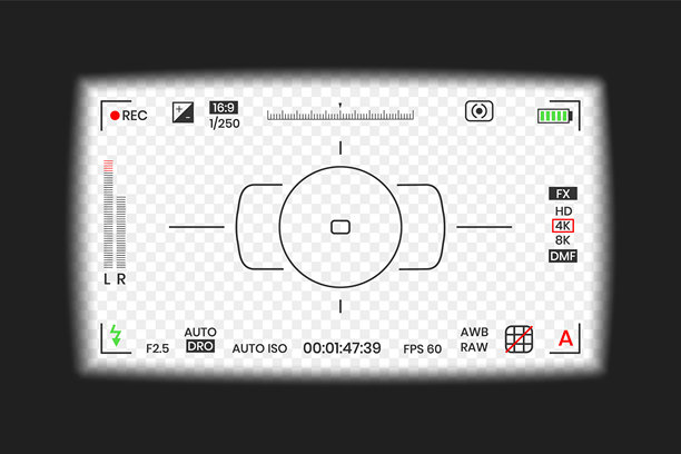 相机取景器视频或相框录像机平面风格设计矢量插图。图片下载