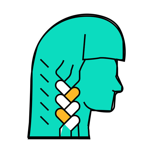 编织头发图标彩色插图图片下载