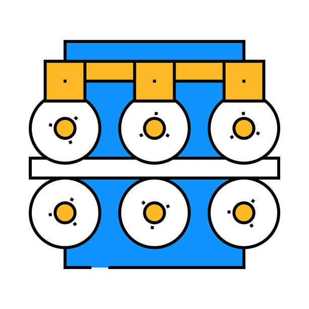 金属表制作工业机械图标彩色插图图片下载