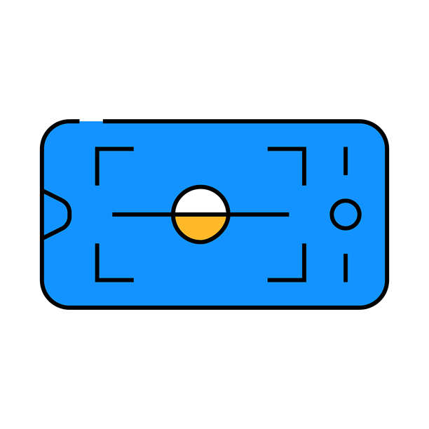 水平手机相机图标彩色插图图片下载