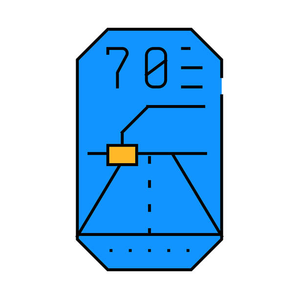 道路激光雷达取景器图标彩色插图图片下载